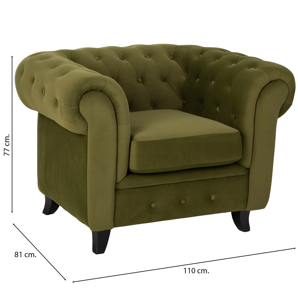 Poltrona verde 110x81x77h cm