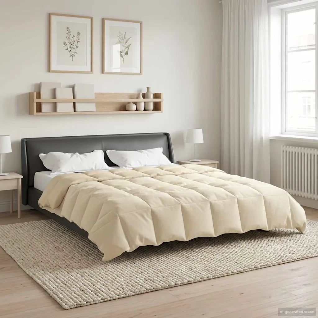 Duvet Estivo Trapuntato Crema 220 x 240 cm Microfibra
