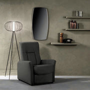 Poltrona reclinabile relax manuale con poggiapiedi Recline in similpelle antracite | Duzzle