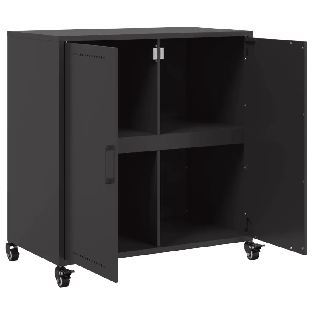 Credenza | Madia | Buffet da pranzo | Armadio da pranzo Nera 68x39x72 cm in Acciaio