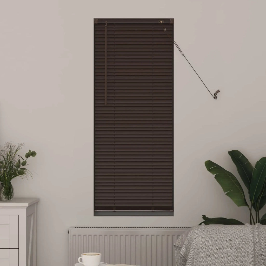 Tenda Veneziana Marrone Scuro con Motivo 150 x 50 cm PVC 42003785