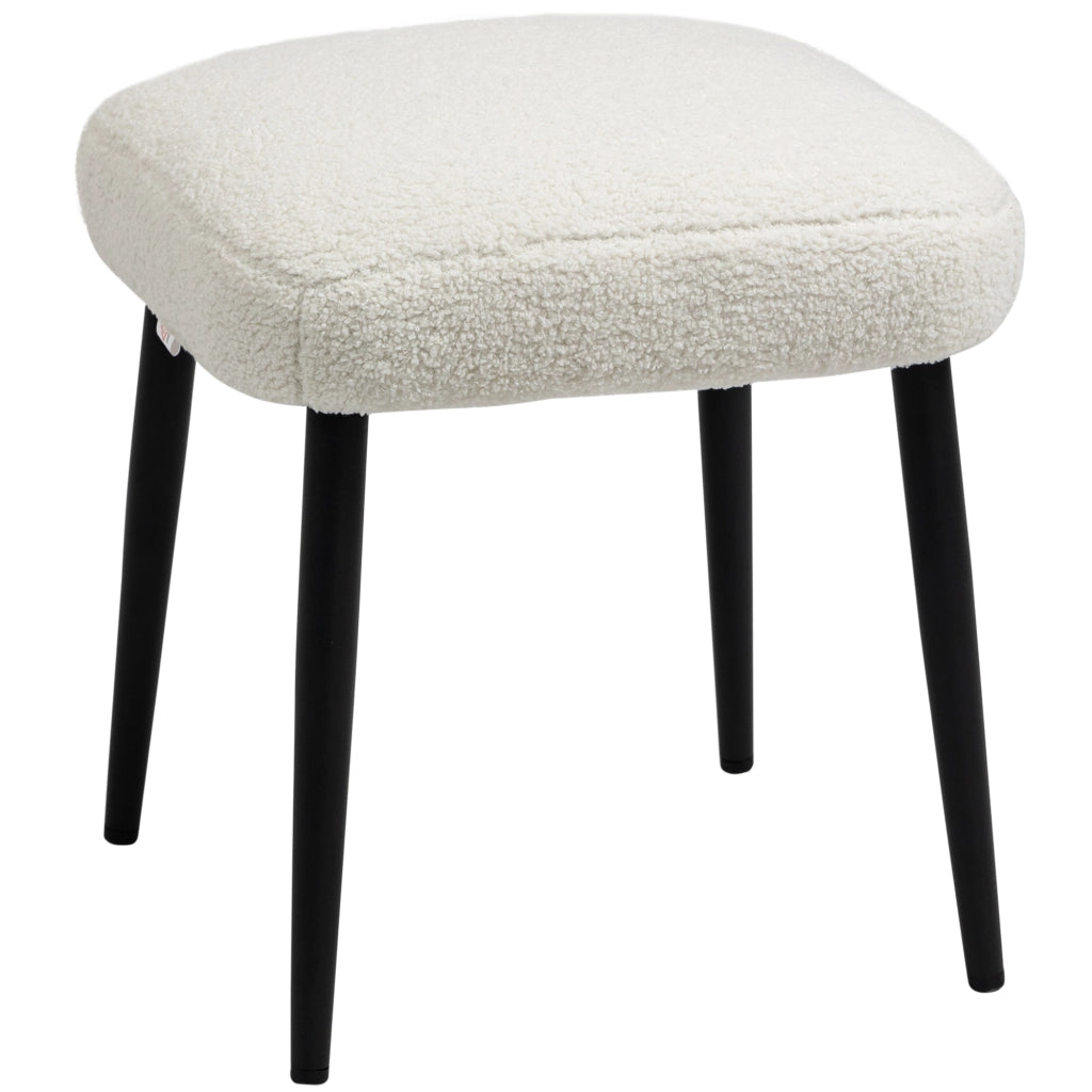 Pouf Hocker Cuscino ¨C zephmum ¨C Creme Beige Tessuto Boucl¨¦