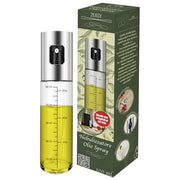 2Easy Nebulizzatore Olio Spray Dosatore in Vetro 100 ml con Pompetta e Scala Graduata colore Argento Trasparente