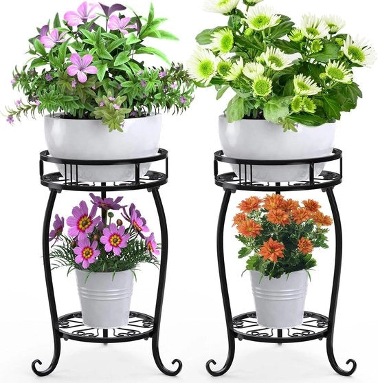 Tier per piante metallico 2 in 1 - sostegno per piante interno e esterno - angolo per piante giardino balcone - decorazione per matrimoni