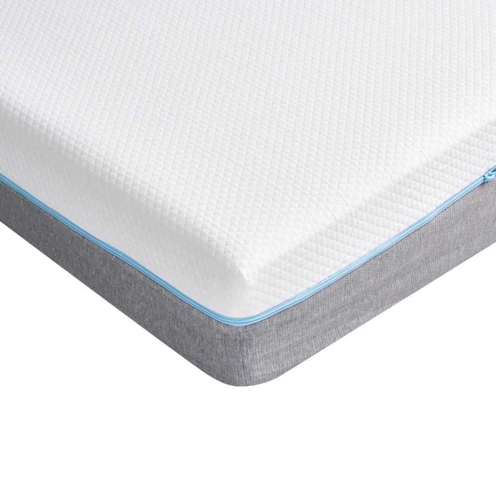 Materasso in Memory Foam Bianco con Tessuto Grigio Duro 80 x 200 cm