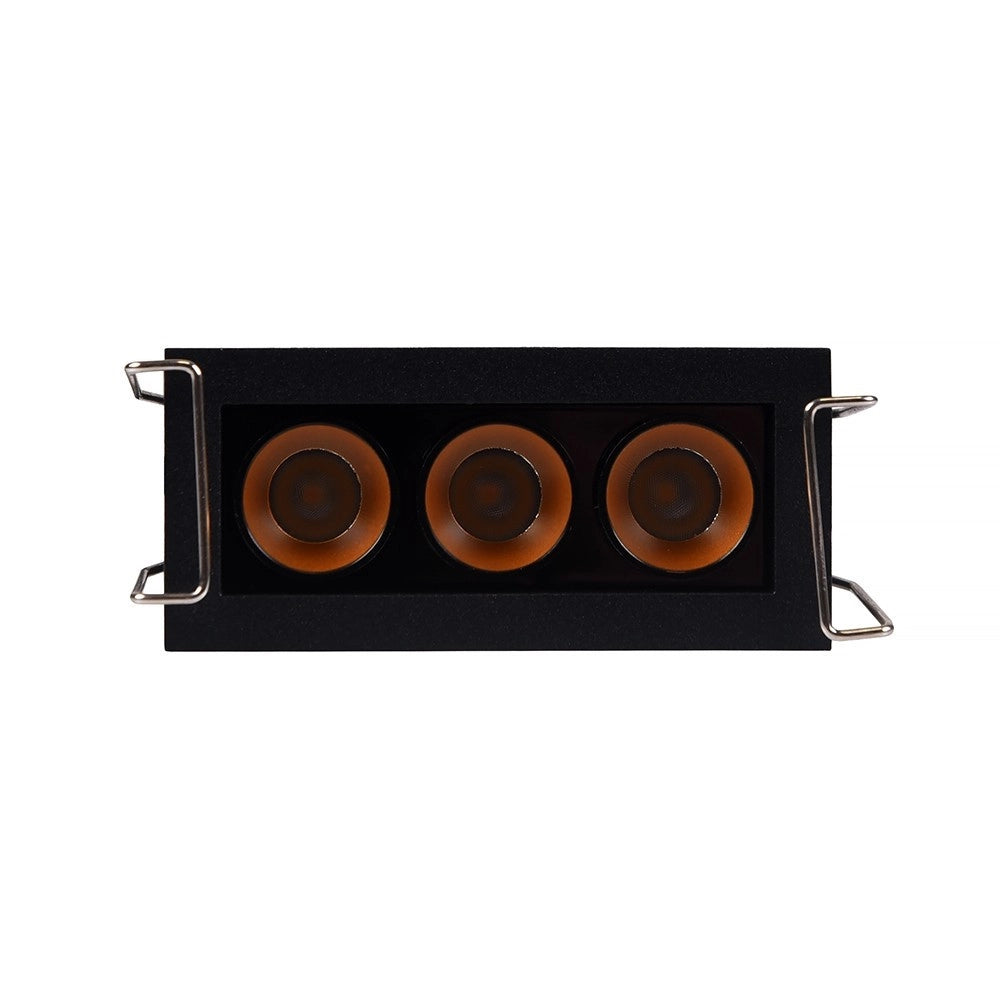 Trade Shop - Faretto Led Rettangolare Nero Da Incasso 6 W Luce Naturale Fredda Calda Xtd-3-n - -bianco Caldo      -