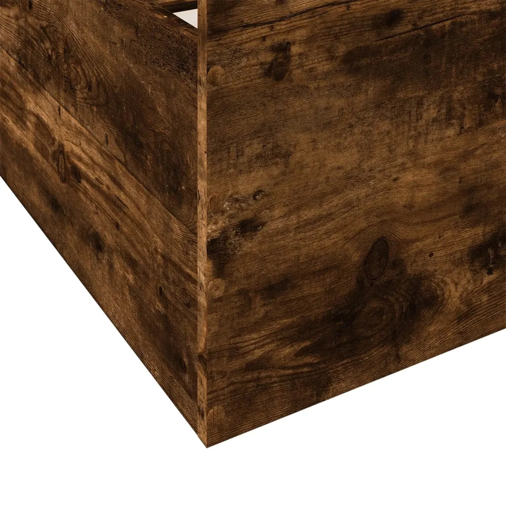 Giroletto con Cassetti-Struttura Letto con contenitore Rovere Fumo 90x190 cm Legno Multistrato 770333