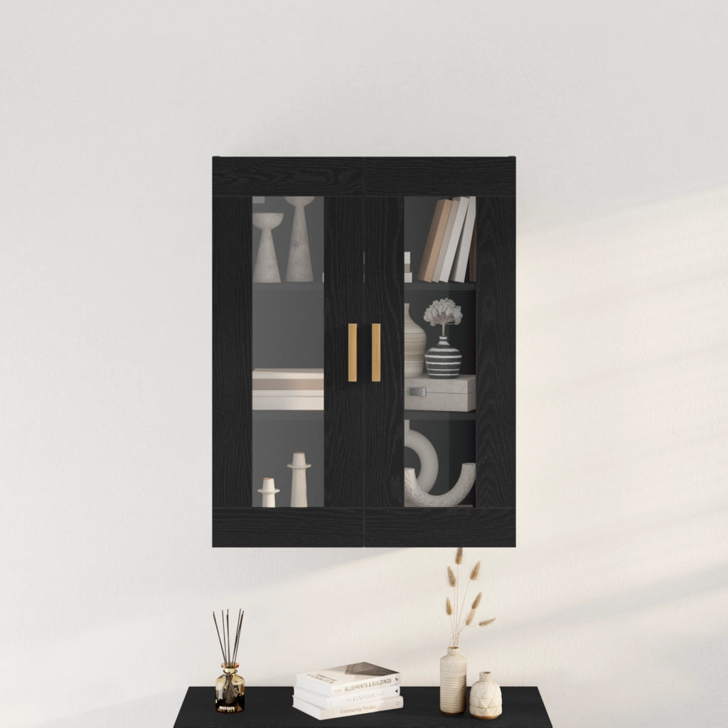 Armadio da Parete in Rovere Nero - 69.5x34x90 cm