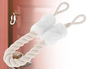 Stopperia in cotone per porte - Corda per porte - Protezione per le dita - Bianco - Protezione per le maniglie delle porte - Adatto per animali domestici e bambini -...