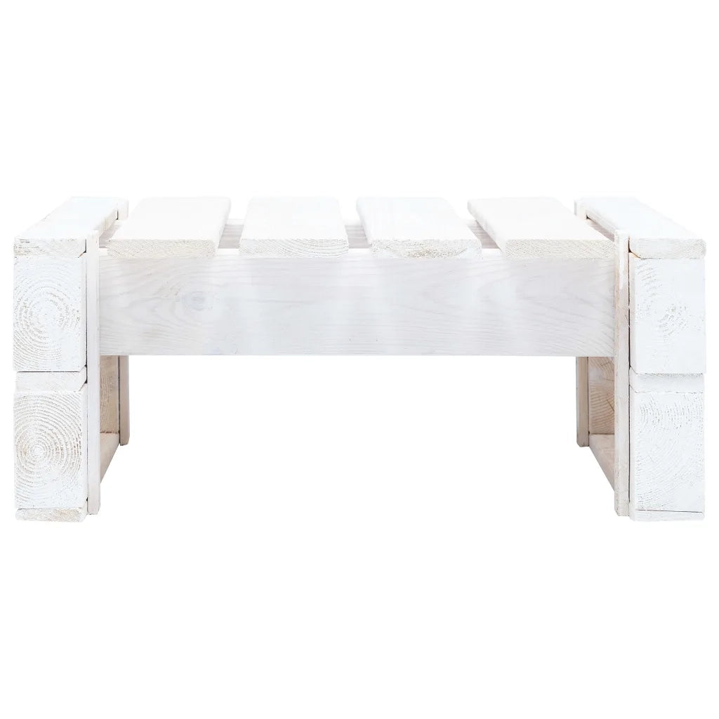 Ottomana da Giardino Pallet in Legno di Pino Impregnato Bianco 3066428