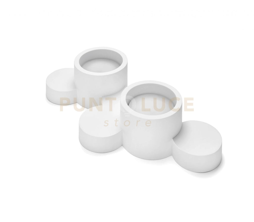 CHIO lampada da soffitto 2 Luci tonda attacco GX53 in gesso bianco 34cm