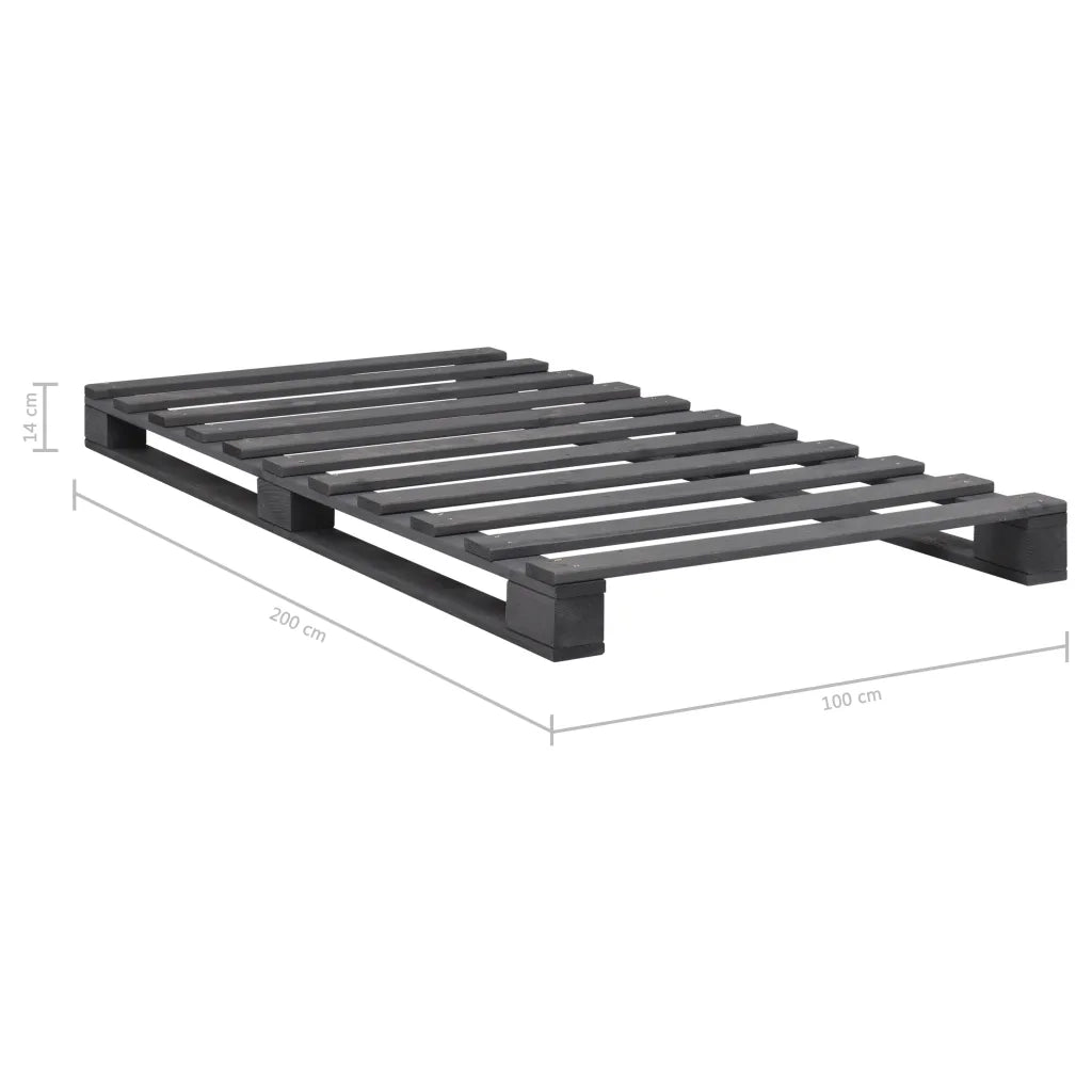 Giroletto in Pallet Grigio Legno Massello di Pino 100x200 cm 285249