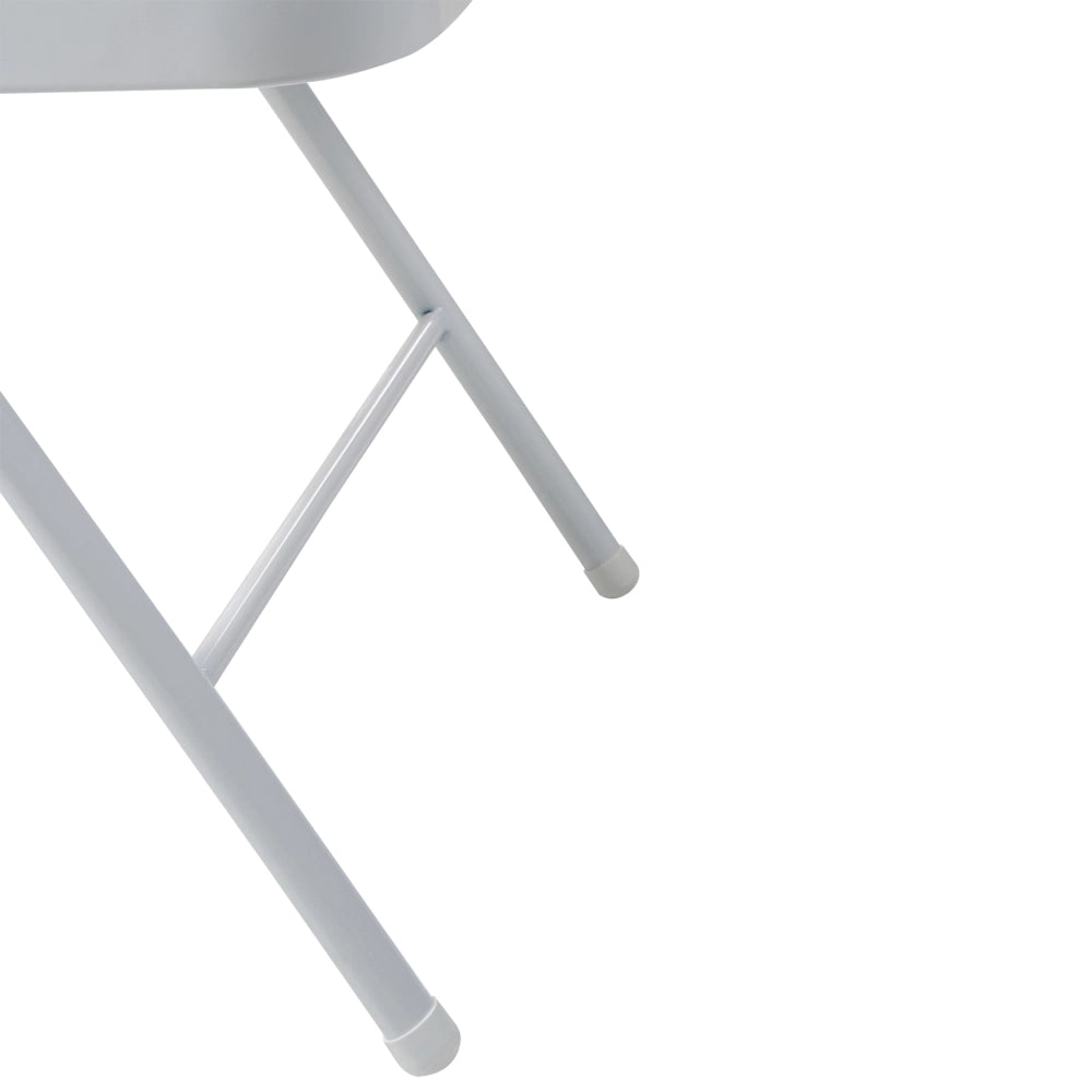 Set di 4 sedie pieghevoli con struttura in metallo color bianco e seduta e schienale imbottiti in tessuto PU Sedili ribaltabili