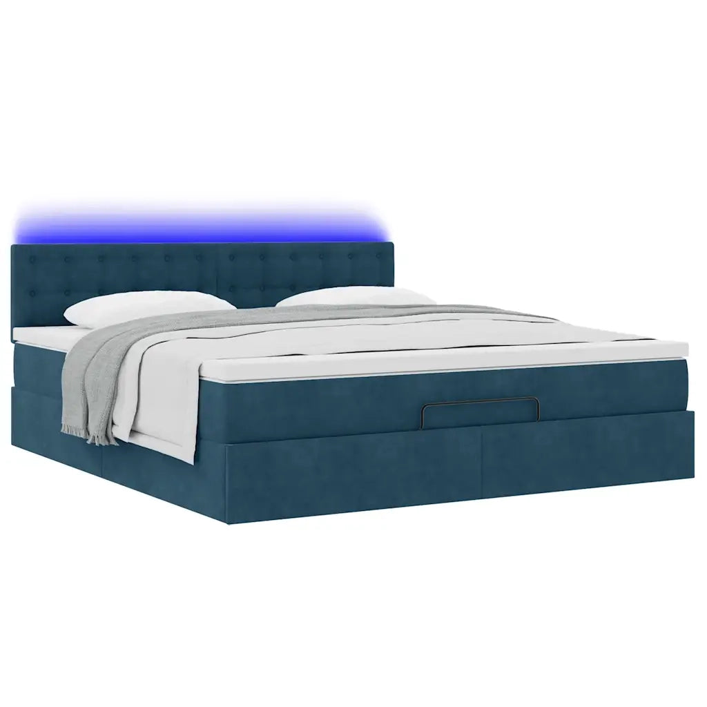 Struttura Letto Pouf con Materasso 160x200 cm in Velluto