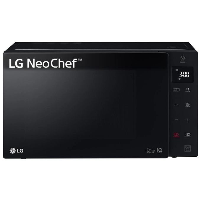 LG MH6535GDS Neochef Forno a Microonde con Grill Tecnologia Smart Inverter Capacita' 25 Litri Potenza 1000 W Funzione Crisp Cottura a Vapore Display LED Nero