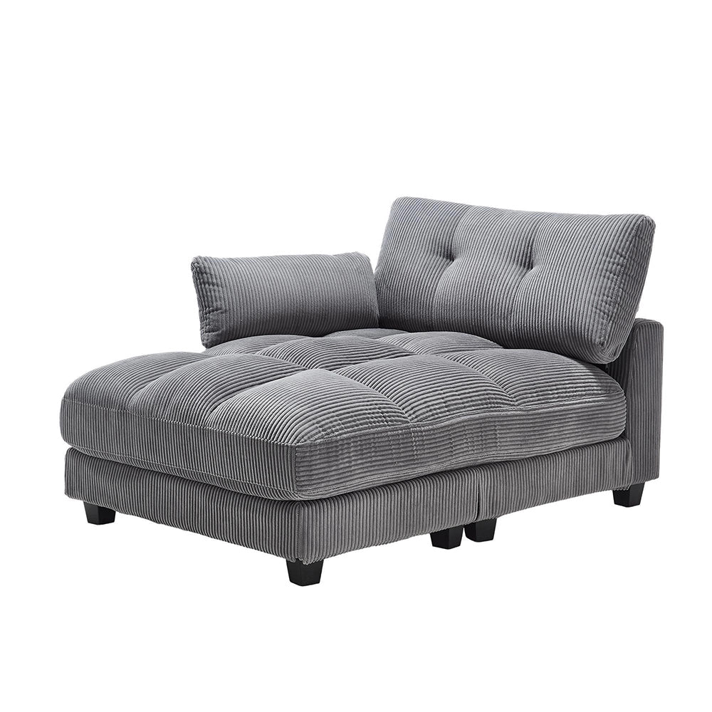 Poltrona Palm - Xylo - Cuscini rigati, portaoggetti, reclinabile, grigio