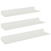 3 pz Mensola | Ripiano | Scaffale sospesa Bianco 40 x 9 x 2,5 cm Acciaio