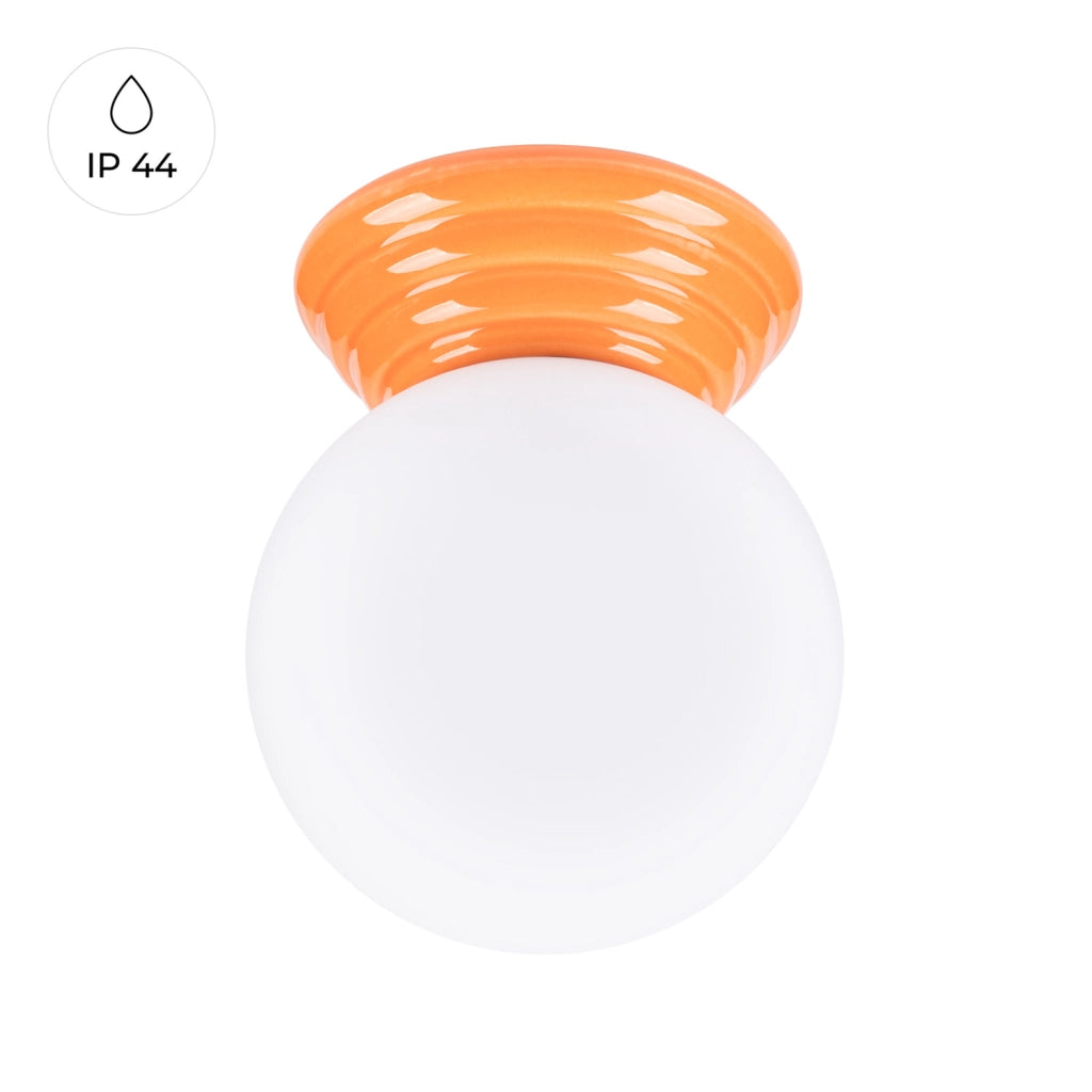 Plafoniera bagno sfera vetro opale arancio IP44 G9
