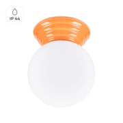 Plafoniera bagno sfera vetro opale arancio IP44 G9
