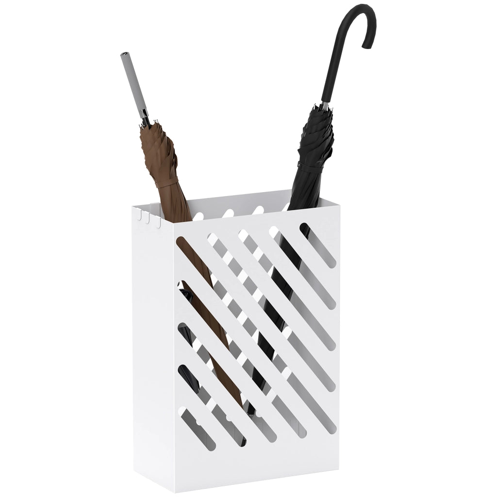 Portaombrelli Design con Vaschetta e Ganci ¨C zephmum ¨C Bianco 28x14x41 cm