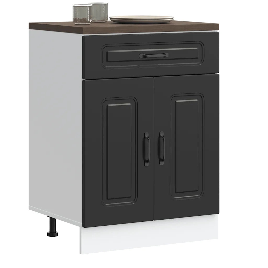 Base da Cucina Kalmar Nero in Legno Multistrato 853488