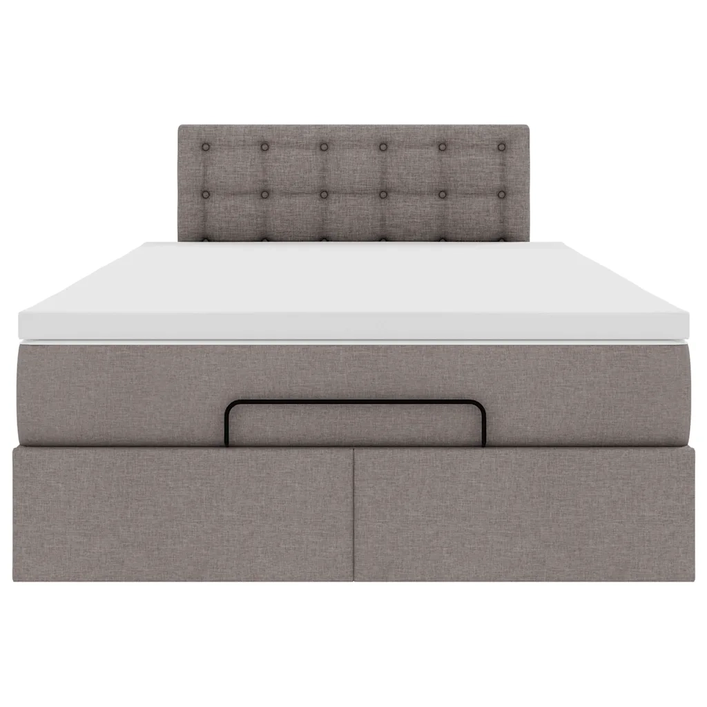 Struttura Letto Pouf con Materasso Tortora 120x200cm in Tessuto 3311619