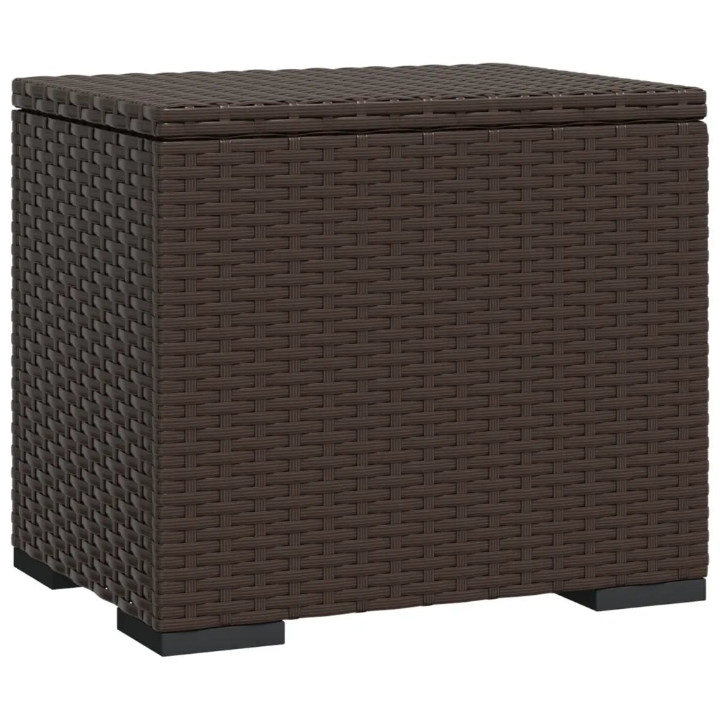 Ottomana con Cuscino Marrone 40x30x40 cm in Polyrattan 319393