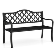 Panca da giardino 128 x 54 x 89 cm per 2 o 3 persone seduta ergonomica atmosfera accogliente metallo nero 20_0010543
