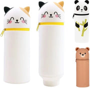 Etui per matite, etui in silicone morbido, etui in posizione verticale, etui 2-in-1, etui con figura cartoon, adatto per la conservazione di matite.