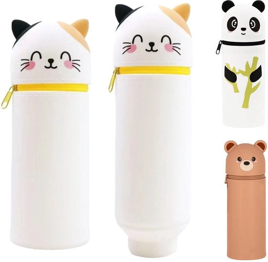 Etui per matite, etui in silicone morbido, etui in posizione verticale, etui 2-in-1, etui con figura cartoon, adatto per la conservazione di matite.