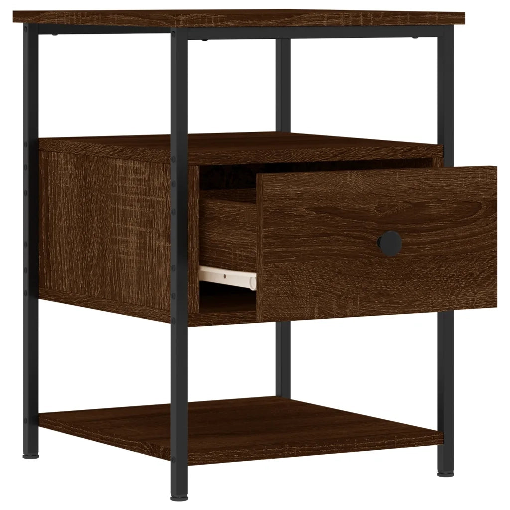 Comodini 2 pz-Set di 2 Tavolino da notte Rovere Marrone 40x42x56 cm in Legno Multistrato