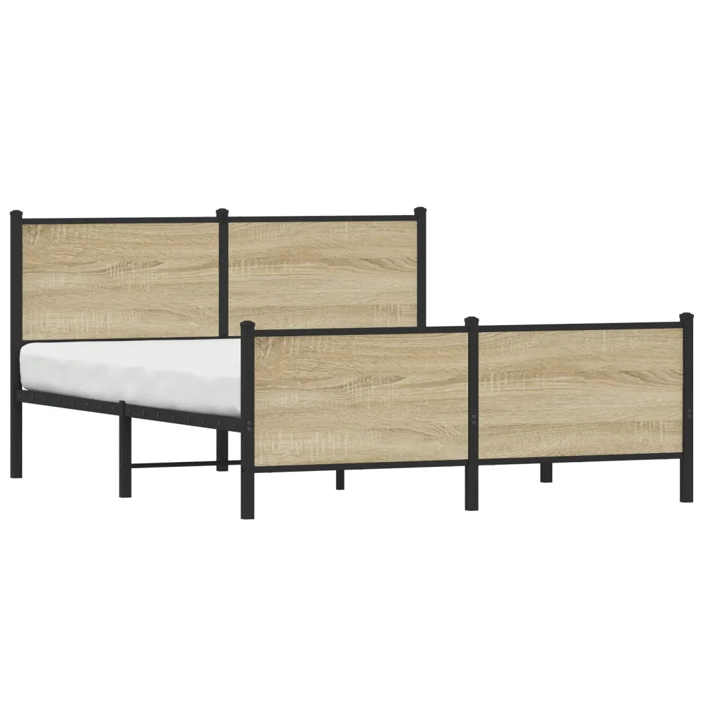 Giroletto senza Materasso in Metallo-Struttura Letto Rovere Sonoma 160x200 cm 442824