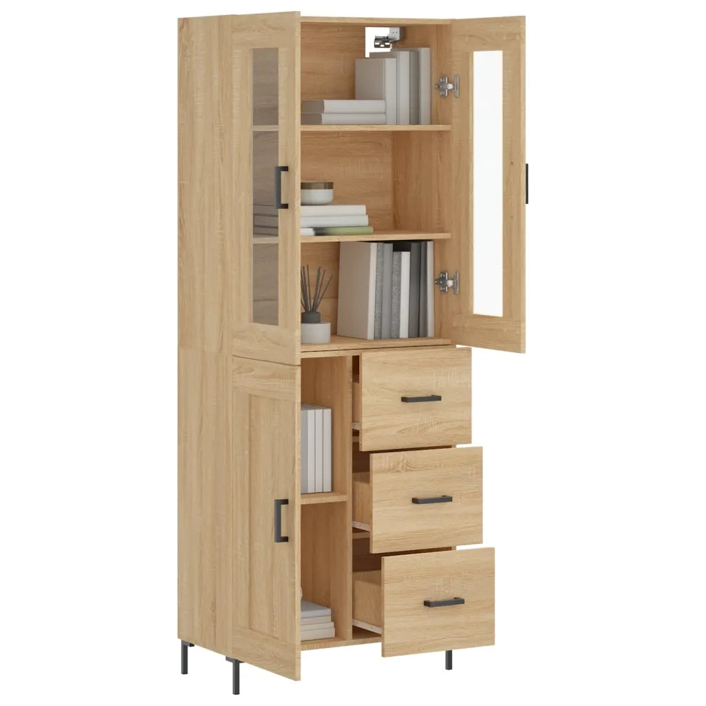 Credenza | Madia | Buffet da pranzo | Armadio da pranzo Rovere Sonoma 69,5x34x180 cm in Legno Multistrato