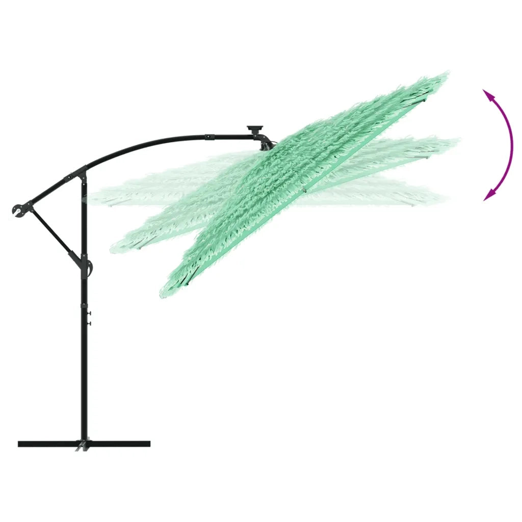 Ombrellone da Giardino-Ombrello da Balcone con Palo in Acciaio Verde 269x269x235 cm