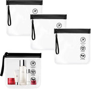 4 set di borse aeree per liquidi, 20 x 20 cm, impermeabili, borse aeree per liquidi autorizzate dall'aeroporto, borse da toilette con maniglia per uomo e donna