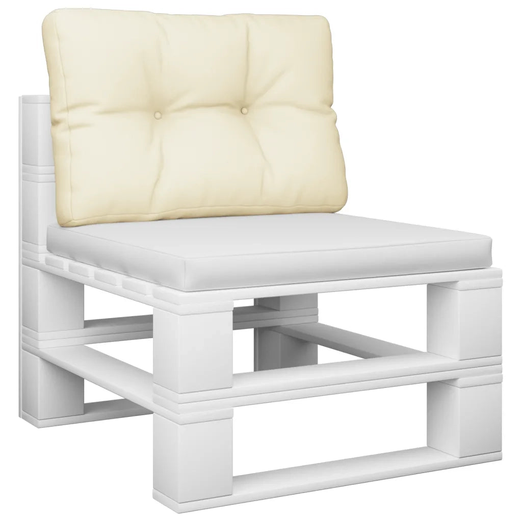 vidaXL Cuscino per Pallet Crema 50x40x12 cm in Tessuto