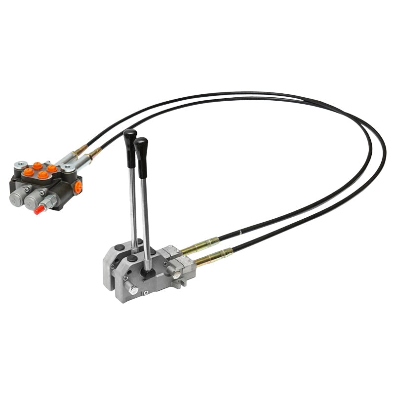 Distributore idraulico con 2 leve, lunghezza cavo 2m pressione 250 bar portata 40L/min