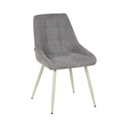 LÚZETE - SEDIA DA PRANZO IMBOTTITA GRIGIA GAMBE BEIGE WESKA
