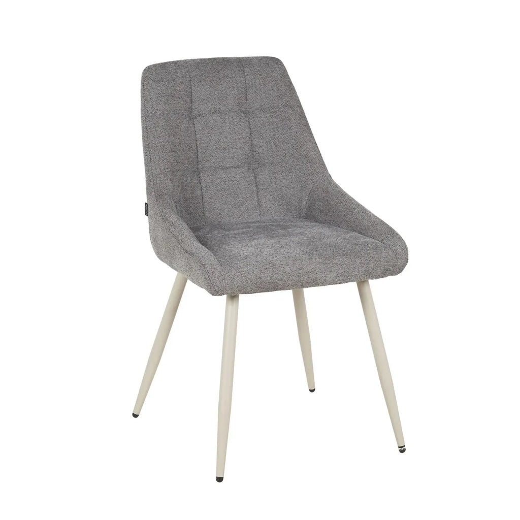 LÚZETE - SEDIA DA PRANZO IMBOTTITA GRIGIA GAMBE BEIGE WESKA