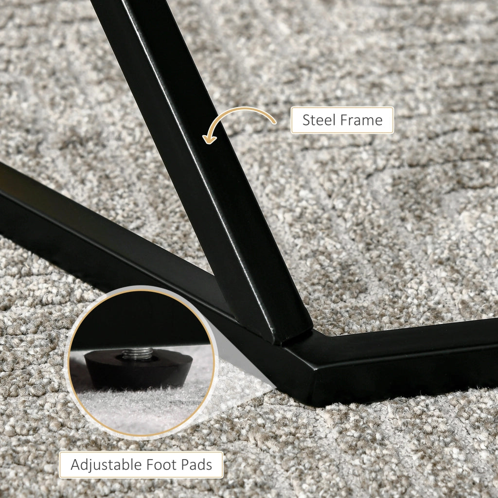 EasyComfort Tavolino da Salotto Moderno con Piano Effetto Marmo e Struttura in MDF e Acciaio, 81x70x51.2 cm, Nero