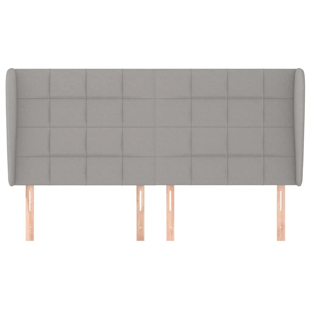 Testiera ad Orecchio Grigio Chiaro 183x23x118/128 cm in Tessuto 3117970