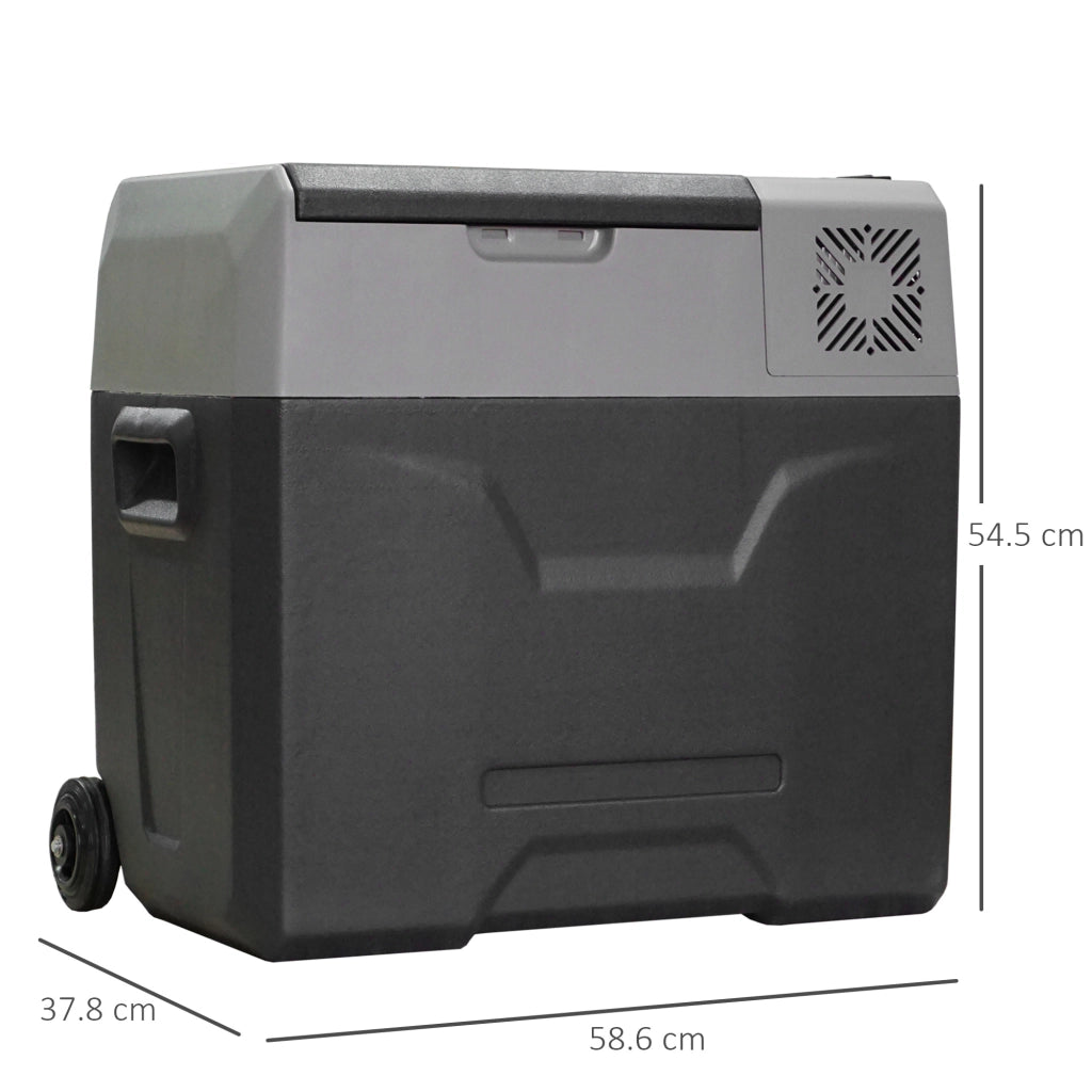 Frigo per Auto da 50L con Pannello Touch ¨C zephmum ¨C Grigio Alluminio Plastica 58.6x37.8x54.5 cm