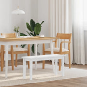 Panca-Sgabello 90 cm Bianco in Legno Massello di Hevea 728490