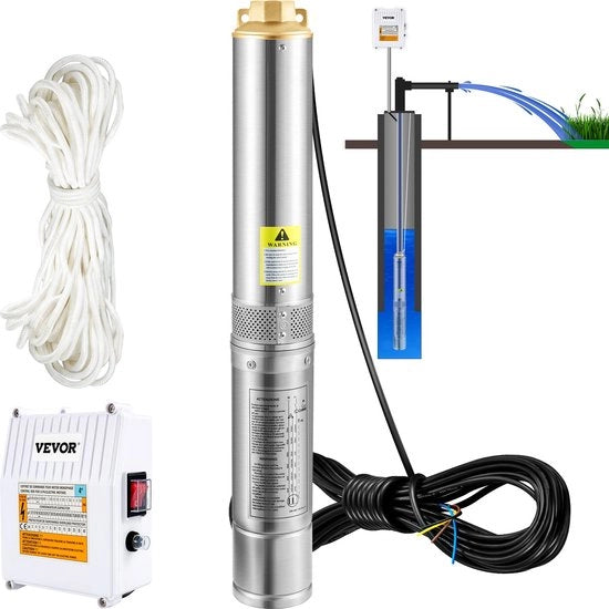 Doppia Pompata - Pompata Acqua - RVS - 370W - 110l/m - 44 metro - 2850 giri/min