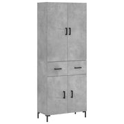 Credenza | Madia | Buffet da pranzo | Armadio da pranzo Grigio Cemento 69,5x34x180 cm in Legno Multistrato