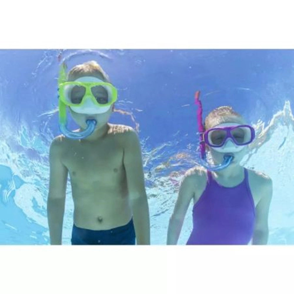 Trade Shop - Set Maschera Boccaglio Pinne Snorkeling Freestyle 7-14 Anni Piscina Mare 25019 -