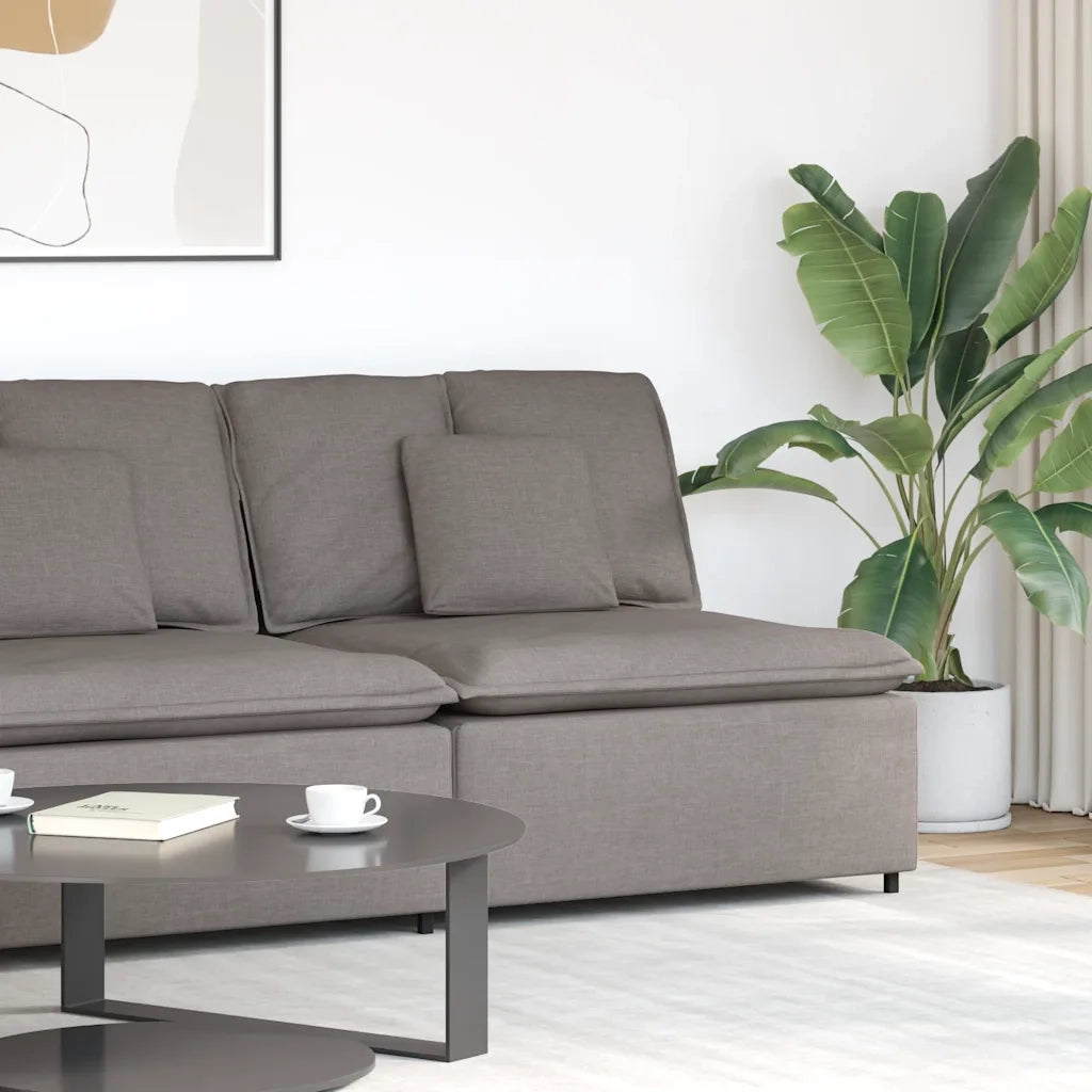 Modulo Centrale Divano Modulare con Cuscini Tortora 100 cm CFW9914669