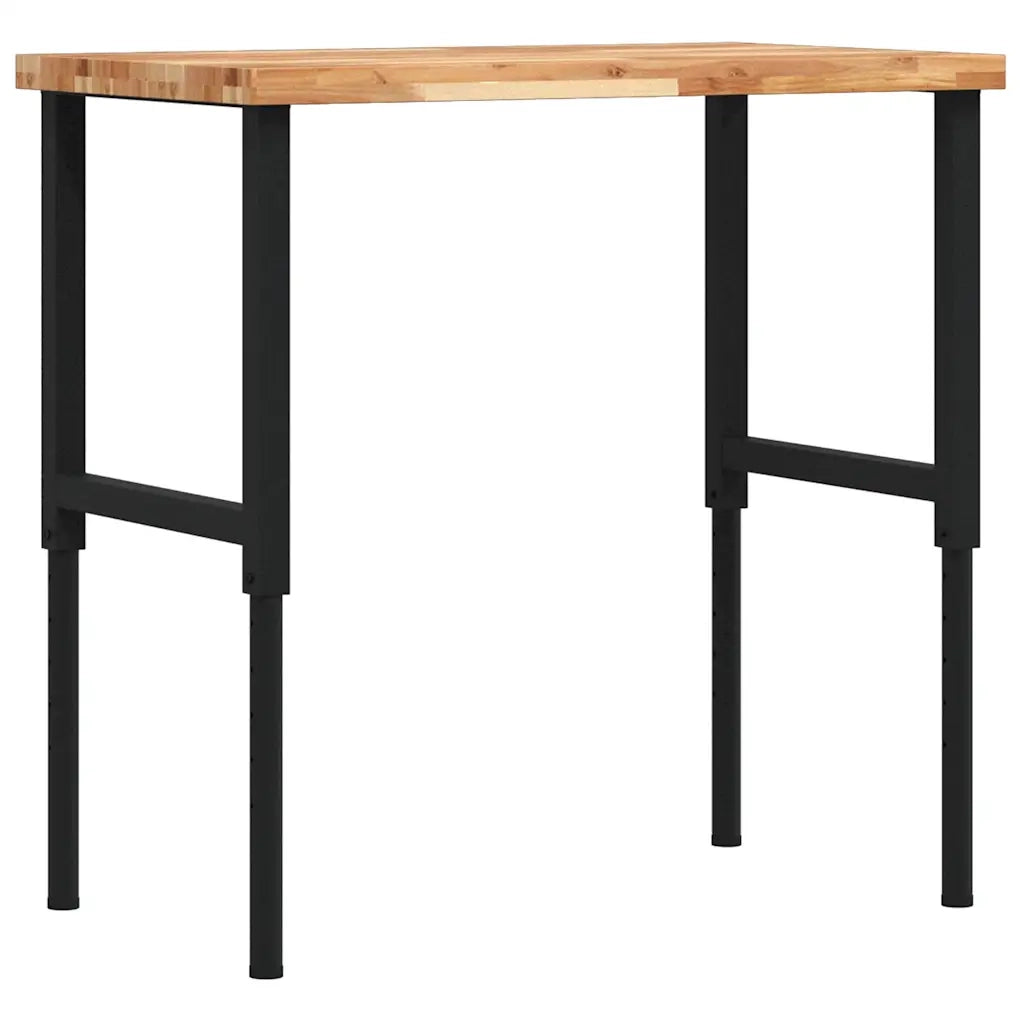 vidaXL Banco Lavoro 100x60x(73-99,5) cm Legno di Acacia Rettangolare