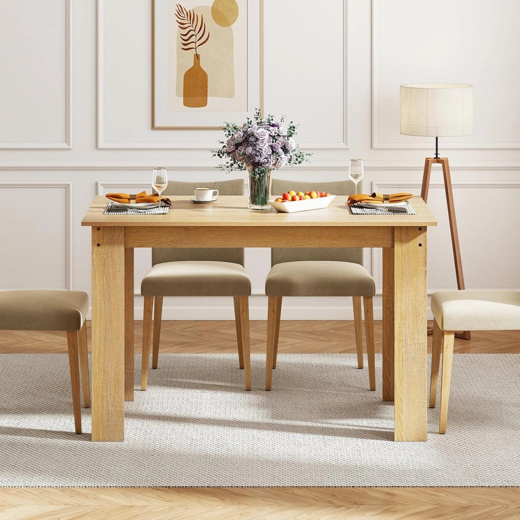 Tavolo da pranzo in legno, tavolo da cucina 120 x 70 cm, tavolo da pranzo rettangolare in legno, per 4-6 persone, tavolo da pranzo, tavolo da pranzo, scrivania, per sala da pranzo, cucina