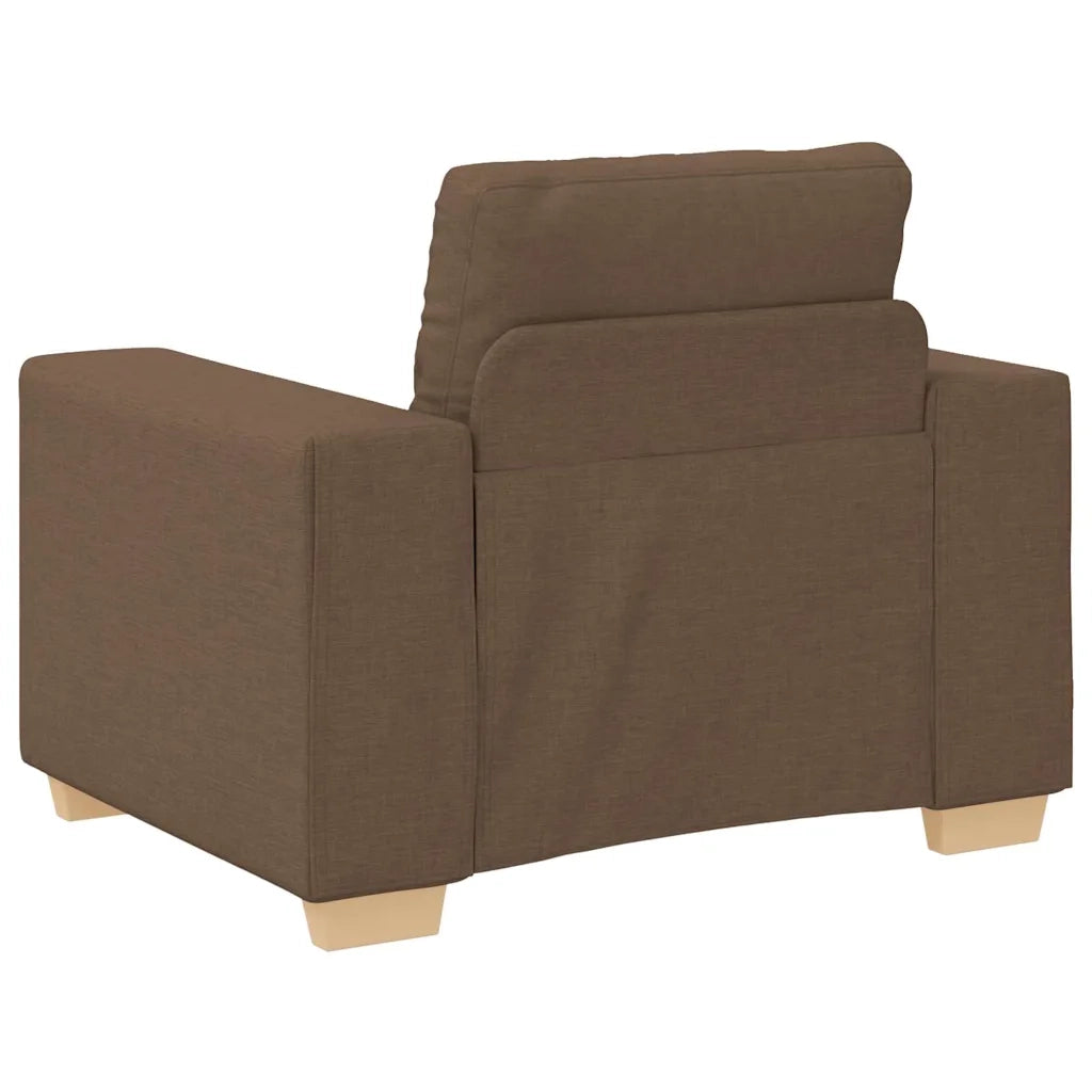 Divano 3 pcs Marrone 221 x 80 x 80 cm Tessuto misto lino 3324632